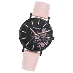 Girl Only GO Damenuhr Analog Quarzuhr mit Lederarmband rosa UGO699009