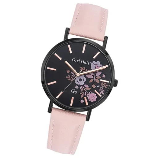 Girl Only GO Damenuhr Analog Quarzuhr mit Lederarmband rosa UGO699009
