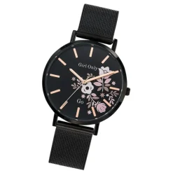 Girl Only GO Damenuhr Analog Quarzuhr mit Edelstahlarmband schwarz UGO695912