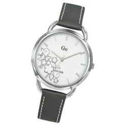 Girl Only GO Damenuhr Analog Quarzuhr mit Lederarmband grau weiß UGO699107