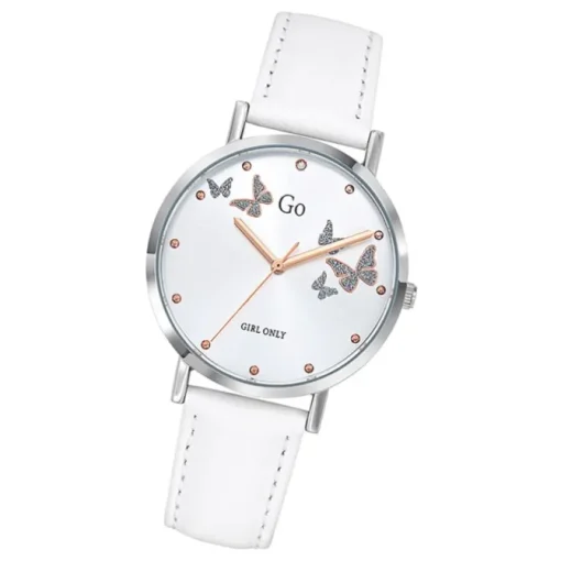 Girl Only GO Damenuhr Analog Quarzuhr mit Lederarmband weiß UGO699346