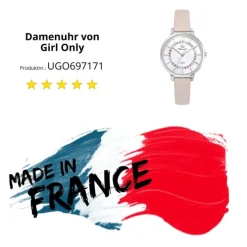 Girl Only GO Damenuhr Analog Quarzuhr mit Lederarmband rosa UGO697171