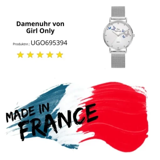 Girl Only GO Damenuhr Analog Quarzuhr mit Edelstahlarmband silber UGO695394