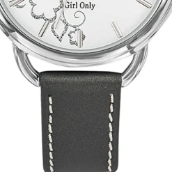 Girl Only GO Damenuhr Analog Quarzuhr mit Lederarmband grau weiß UGO699107