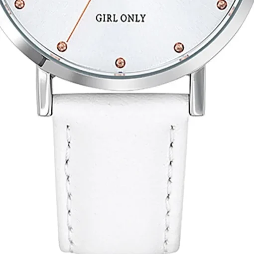 Girl Only GO Damenuhr Analog Quarzuhr mit Lederarmband weiß UGO699346