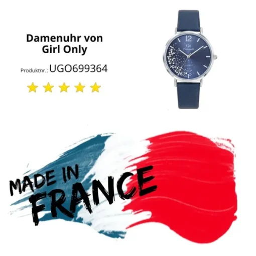 Girl Only GO Damenuhr Analog Quarzuhr mit Lederarmband blau UGO699364