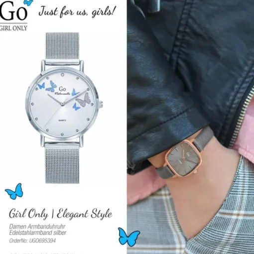 Girl Only GO Damenuhr Analog Quarzuhr mit Edelstahlarmband silber UGO695394