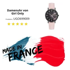 Girl Only GO Damenuhr Analog Quarzuhr mit Lederarmband rosa UGO699009