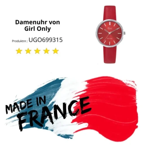 Girl Only GO Damenuhr Analog Quarzuhr mit Lederarmband rot UGO699315