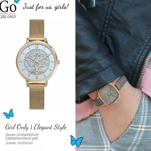 Girl Only GO Damenuhr Analog Quarzuhr mit Edelstahlarmband gold UGO695491