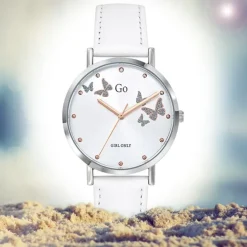 Girl Only GO Damenuhr Analog Quarzuhr mit Lederarmband weiß UGO699346