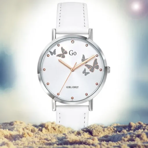 Girl Only GO Damenuhr Analog Quarzuhr mit Lederarmband weiß UGO699346