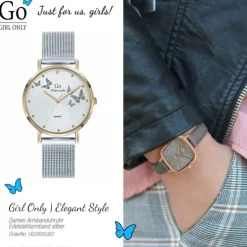Girl Only GO Damenuhr Analog Quarzuhr mit Edelstahlarmband silber UGO695362