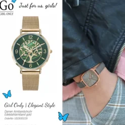 Girl Only GO Damenuhr Analog Quarzuhr mit Edelstahlarmband gold UGO695539