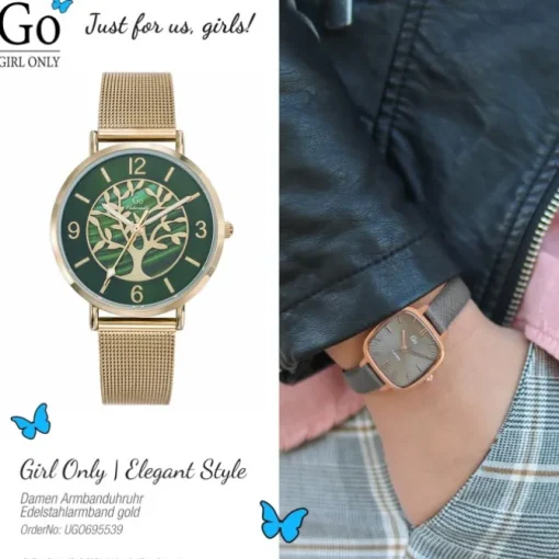 Girl Only GO Damenuhr Analog Quarzuhr mit Edelstahlarmband gold UGO695539