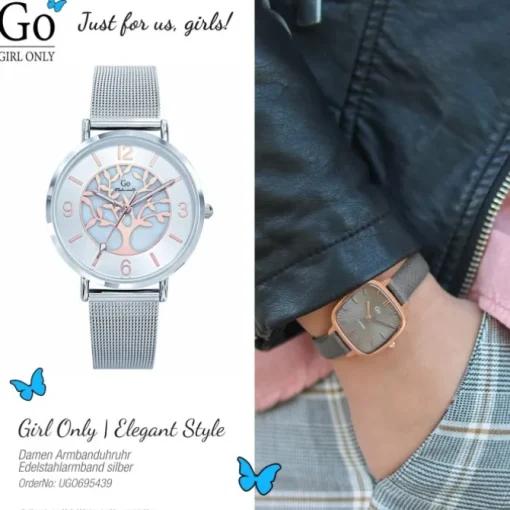 Girl Only GO Damenuhr Analog Quarzuhr mit Edelstahlarmband silber UGO695439