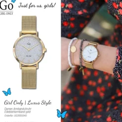 Girl Only GO Damenuhr Analog Quarzuhr mit Edelstahlarmband gold UGO695940