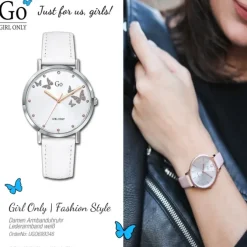 Girl Only GO Damenuhr Analog Quarzuhr mit Lederarmband weiß UGO699346