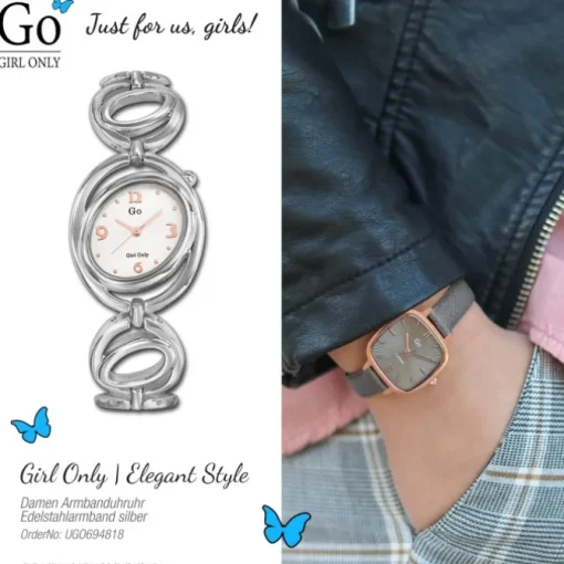 Girl Only GO Damenuhr Analog Quarzuhr mit Edelstahlarmband silber UGO694818