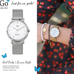 Girl Only GO Damenuhr Analog Quarzuhr mit Edelstahlarmband silber UGO695255