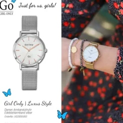 Girl Only GO Damenuhr Analog Quarzuhr mit Edelstahlarmband silber UGO695900