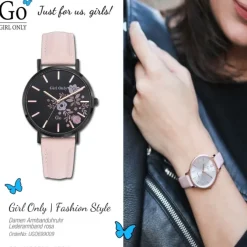 Girl Only GO Damenuhr Analog Quarzuhr mit Lederarmband rosa UGO699009