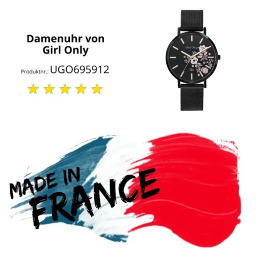 Girl Only GO Damenuhr Analog Quarzuhr mit Edelstahlarmband schwarz UGO695912