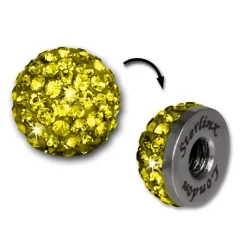 Glitzerkugel gelb für Sterlinx London Shamballa Armband SHB00Y