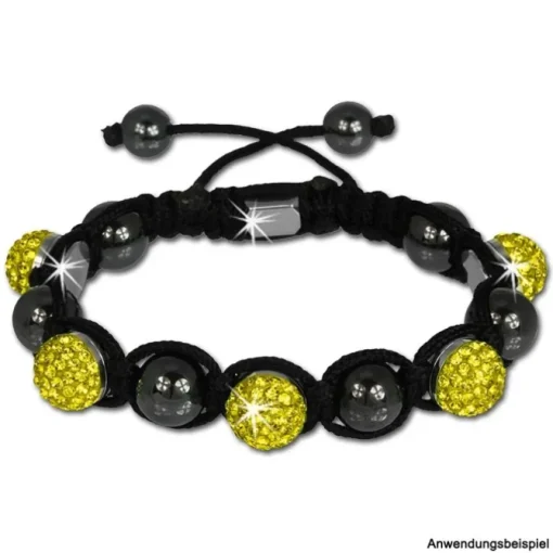 Glitzerkugel gelb für Sterlinx London Shamballa Armband SHB00Y