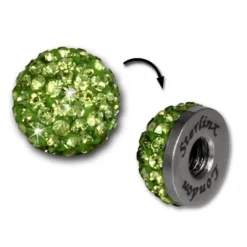 Glitzerkugel hellgrün für Sterlinx London Shamballa Armband SHB00L