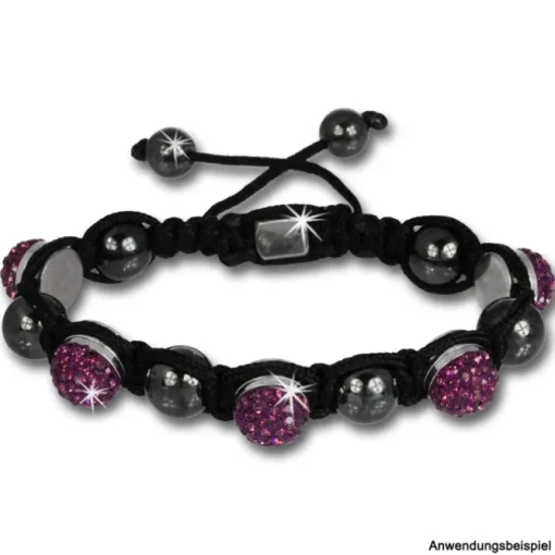 Glitzerkugel lila für Sterlinx London Shamballa Armband SHB00V