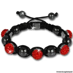 Glitzerkugel rot für Sterlinx London Shamballa Armband SHB00R