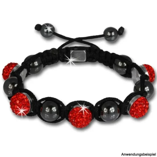 Glitzerkugel rot für Sterlinx London Shamballa Armband SHB00R