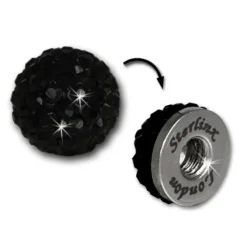 Glitzerkugel schwarz für Sterlinx London Shamballa Armband SHB00S