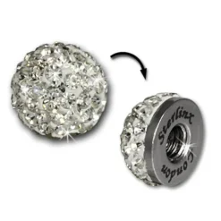 Glitzerkugel weiß für Sterlinx London Shamballa Armband SHB00W
