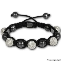 Glitzerkugel weiß für Sterlinx London Shamballa Armband SHB00W