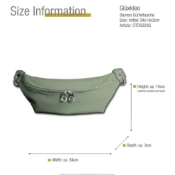 Glüxklee Gürteltasche Bauchtasche grün Kunstleder Damen OTD5029G