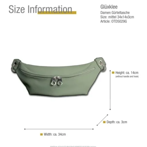 Glüxklee Gürteltasche Bauchtasche grün Kunstleder Damen OTD5029G