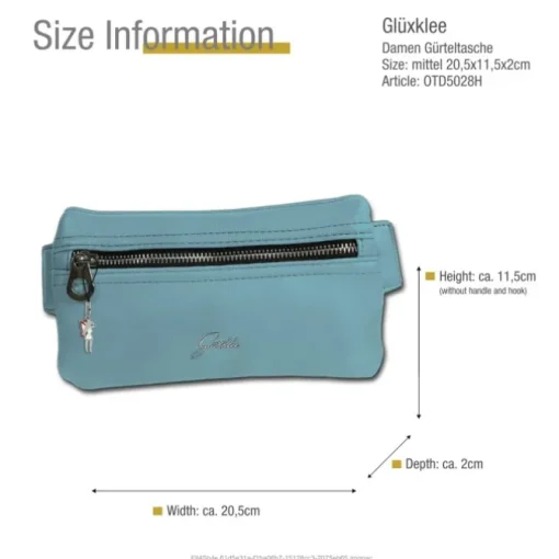 Glüxklee Gürteltasche Bauchtasche softblau Kunstleder Damen Waist Bag OTD5028H