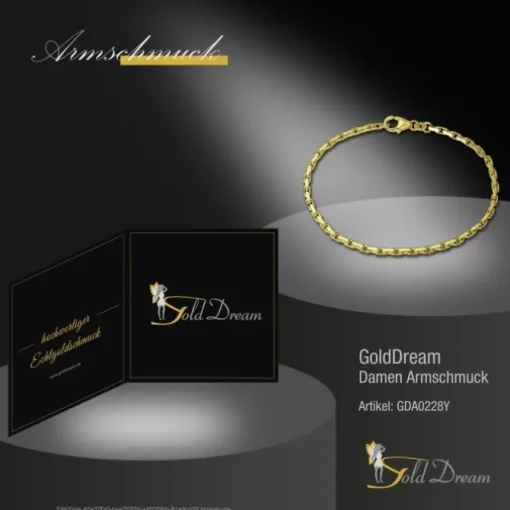 GoldDream Armband Anker diamantiert 333 Gold 18,5cm 8 Karat GDA0228Y