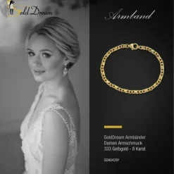 GoldDream Armband Dollar-Kette 333 Gelbgold Damen 19cm GDA0429Y