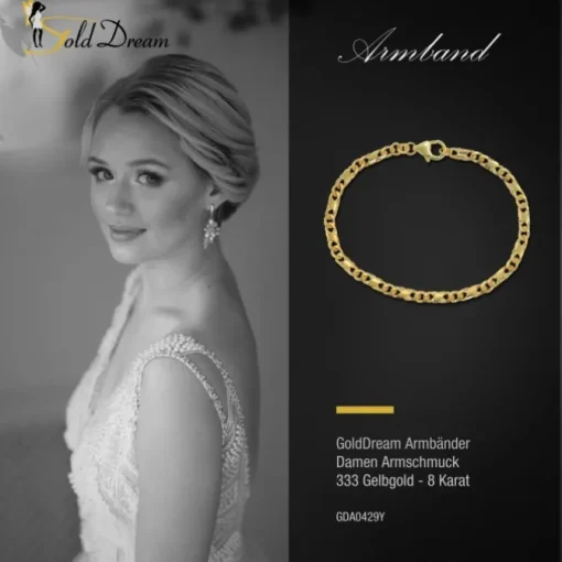 GoldDream Armband Dollar-Kette 333 Gelbgold Damen 19cm GDA0429Y