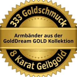 GoldDream Armband Figaro diamantiert 333 Gold 19cm 8 Karat GDA0169Y