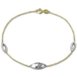 GoldDream Armband Glamour Zirkonia weiß 333 Gold 18,5cm 8 Karat GDA5018J