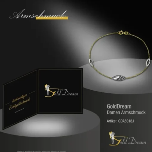 GoldDream Armband Glamour Zirkonia weiß 333 Gold 18,5cm 8 Karat GDA5018J