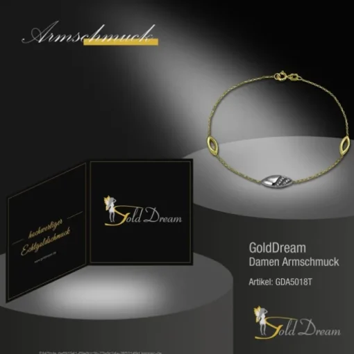 GoldDream Armband Glamour Zirkonia weiß 333 Gold 18,5cm 8 Karat GDA5018T