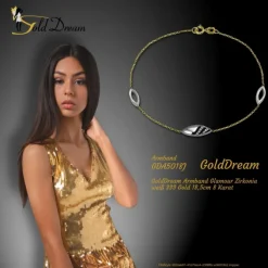 GoldDream Armband Glamour Zirkonia weiß 333 Gold 18,5cm 8 Karat GDA5018J