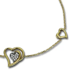 GoldDream Armband Herzen Zirkonia weiß 333 Gold 18,5cm 8 Karat GDA5008Y