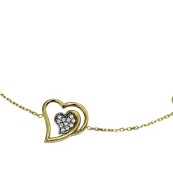 GoldDream Armband Herzen Zirkonia weiß 333 Gold 18,5cm 8 Karat GDA5008Y