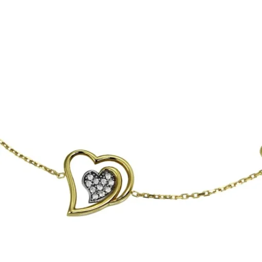 GoldDream Armband Herzen Zirkonia weiß 333 Gold 18,5cm 8 Karat GDA5008Y